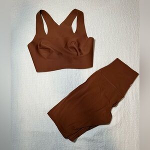 CRZ YOGA Brown Leggings and Top Set